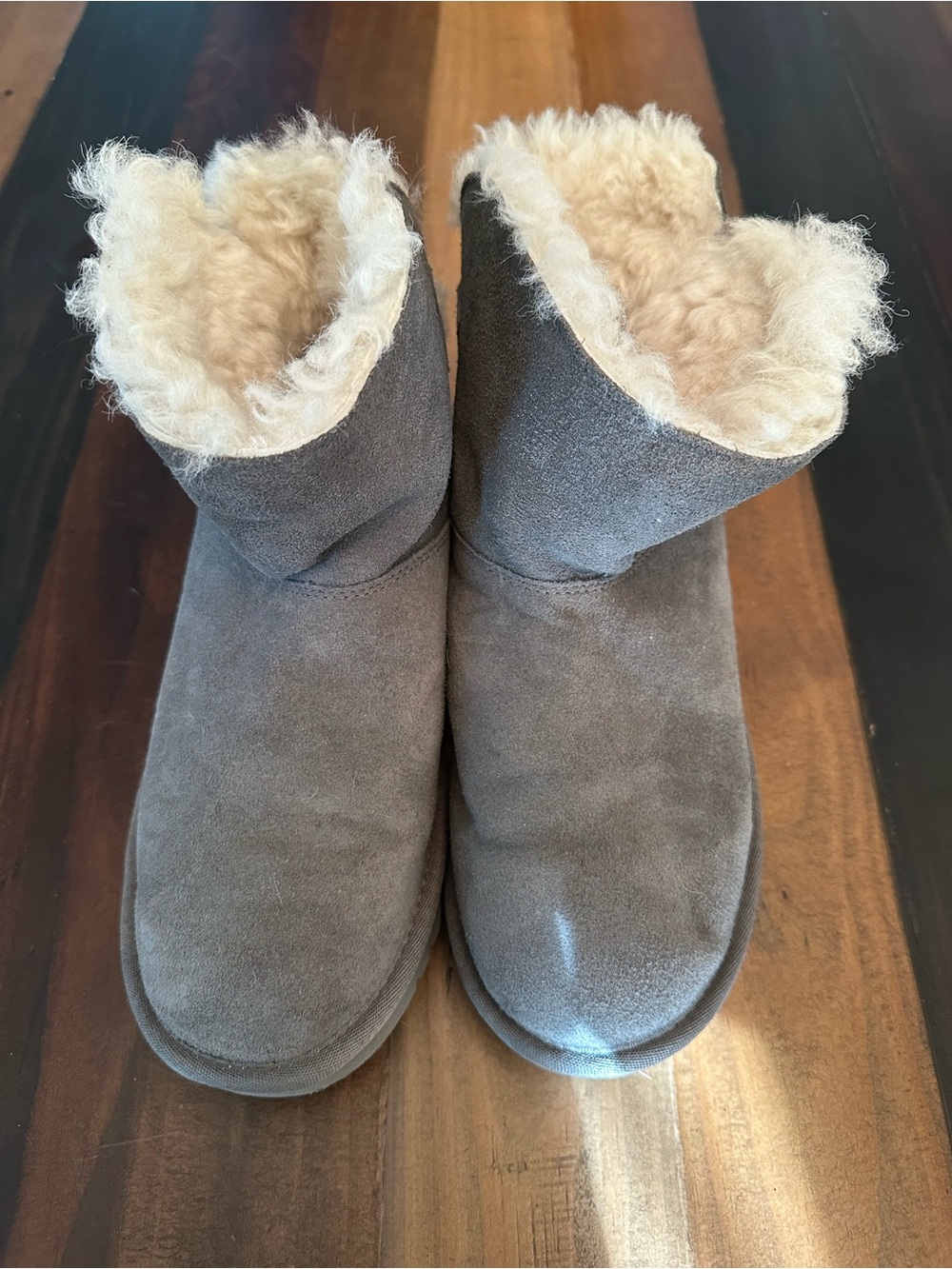 Koolaburra by Ugg Gray Suede Faux Shearling Ankle boots Size 9